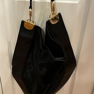 Diane Von Furstenberg Black Shoulder Bag with Gold Hardware